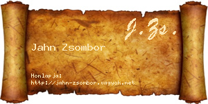 Jahn Zsombor névjegykártya